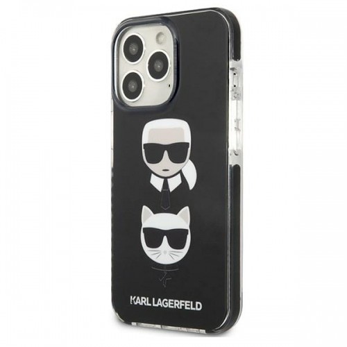 Karl Lagerfeld KLHCP13LTPE2TK iPhone 13 Pro | 13 6,1" hardcase czarny|black Karl&Choupette Head image 2