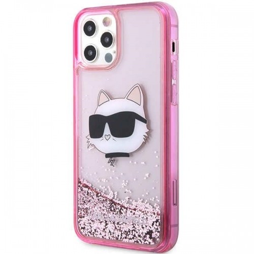 Karl Lagerfeld KLHCP12MLNCHCP iPhone 12| 12 Pro 6,1" różowy|pink hardcase Glitter Choupette Head image 2