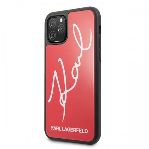 Karl Lagerfeld KLHCN65DLKSRE iPhone 11 Pro Max czerwony|red hard case Signature Glitter image 2