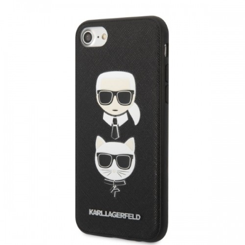 Karl Lagerfeld KLHCI8SAKICKCBK iPhone 7|8 | SE 2020 | SE 2022 czarny|black hardcase Saffiano Karl&Choupette Head image 2