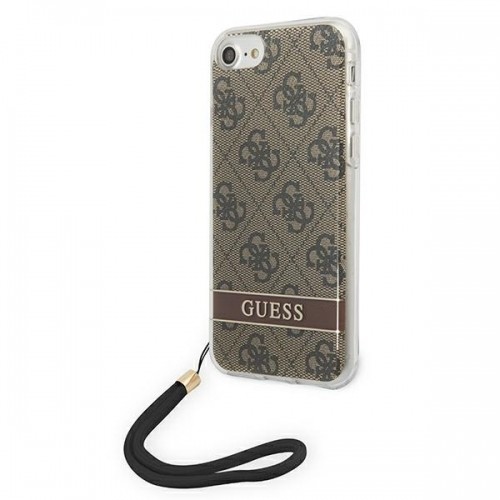 Guess GUOHCI8H4STW iPhone SE 2022 | SE 2020 | 7| 8 brązowy|brown hardcase 4G Print Strap image 2