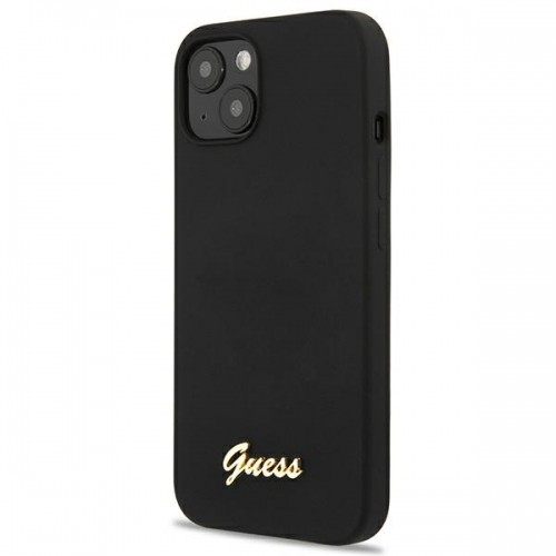 Guess GUHMP13MLSLMGBK iPhone 13 6,1" black|czarny hardcase Silicone Script Gold Logo Magsafe image 2