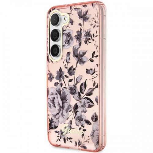 Guess GUHCS23SHCFWSP S23 S911 różowy|pink hardcase Flower Collection image 2