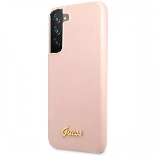 Guess GUHCS23MLSLMGPP S23+ S916 różowy|pink hardcase Silicone Script Metal Logo image 2