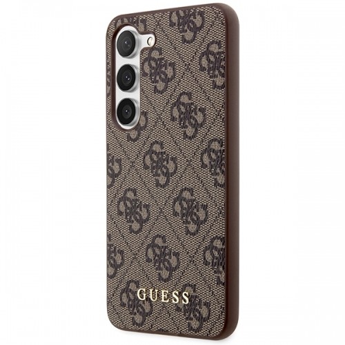 Guess GUHCS23MG4GFBR S23+ S916 brązowy|brown hard case 4G Metal Gold Logo image 2