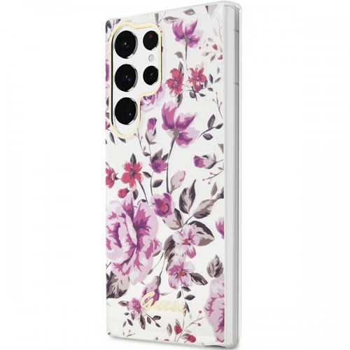 Guess GUHCS23LHCFWST S23 Ultra S918 biały|white hardcase Flower Collection image 2