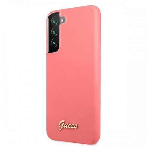 Guess GUHCS22MLSLMGFU S22+ S906 fuksja|fuchsia hardcase Silicone Script Metal Logo image 2