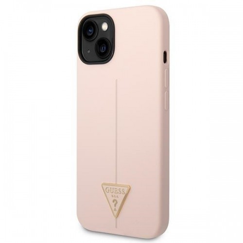 Guess GUHCP14SSLTGP iPhone 14 6,1" różowy|pink hardcase Silicone Triangle image 2