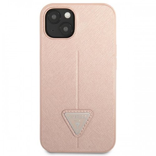 Guess GUHCP14SPSATLP iPhone 14 6,1" różowy|pink hardcase SaffianoTriangle Logo image 2