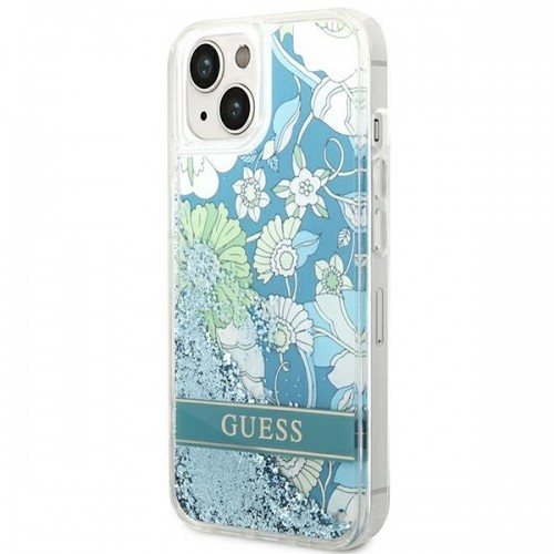 Guess GUHCP14MLFLSN iPhone 14 Plus 6,7" zielony|green hardcase Flower Liquid Glitter image 2