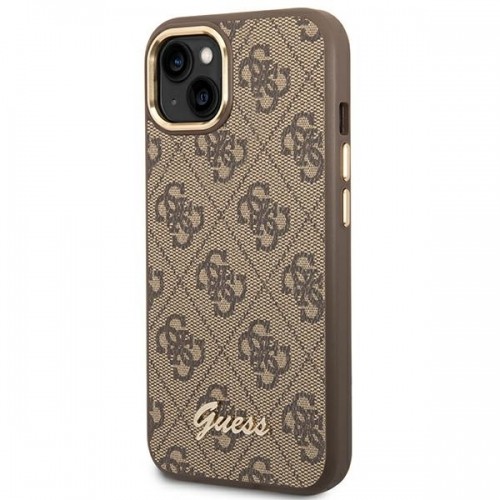 Guess GUHCP14MHG4SHW iPhone 14 Plus 6,7" brązowy|brown hard case 4G Vintage Gold Logo image 2