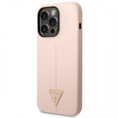 Guess GUHCP14LSLTGP iPhone 14 Pro 6,1" różowy|pink hardcase Silicone Triangle image 2