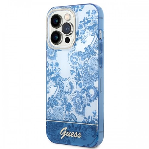 Guess GUHCP14LHGPLHB iPhone 14 Pro 6,1" niebieski|blue hardcase Porcelain Collection image 2