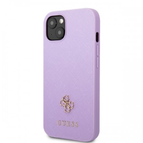 Guess GUHCP13MPS4MU iPhone 13 6,1" purpurowy|purple hardcase Saffiano 4G Small Metal Logo image 2
