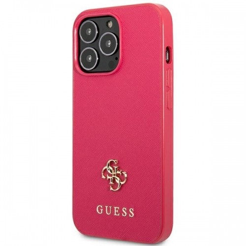 Guess GUHCP13LPS4MF iPhone 13 Pro | 13 6,1" różowy|pink hardcase Saffiano 4G Small Metal Logo image 2