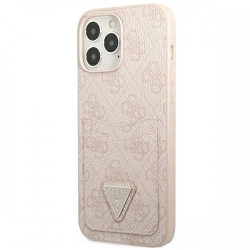 Guess GUHCP13LP4TPP iPhone 13 Pro | 13 6,1" różowy|pink hardcase 4G Triangle Logo Cardslot image 2