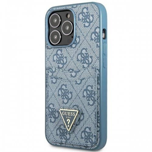 Guess GUHCP13LP4TPB iPhone 13 Pro | 13 6,1" niebieski|blue hardcase 4G Triangle Logo Cardslot image 2