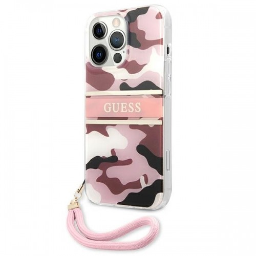 Guess GUHCP13LKCABPI iPhone 13 Pro | 13 6,1" różowy|pink hardcase Camo Strap Collection image 2