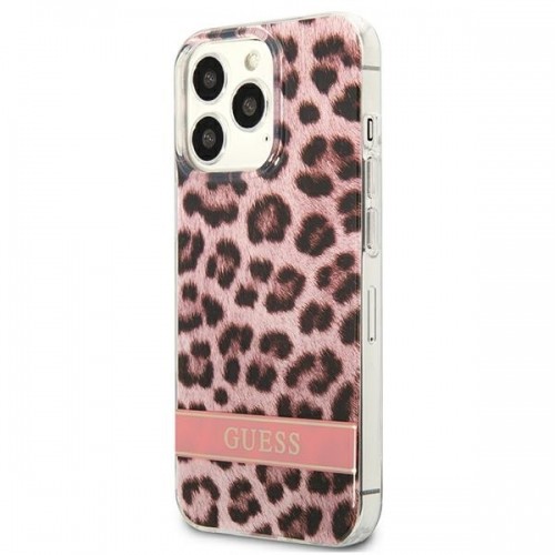 Guess GUHCP13LHSLEOP iPhone 13 Pro | 13 6,1" różowy|pink hardcase Leopard image 2
