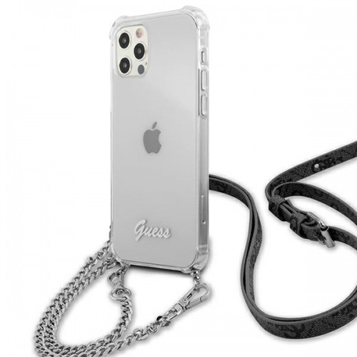 Guess GUHCP12MKC4GSSI iPhone 12|12 Pro 6,1" Transparent hardcase 4G Silver Chain image 2