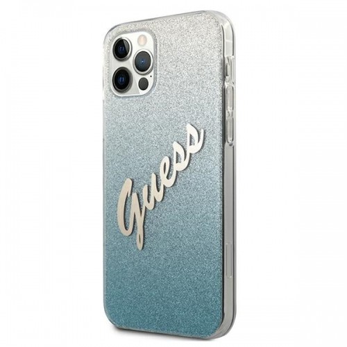 Guess GUHCP12LPCUGLSBL iPhone 12 Pro Max 6,7" niebieski|blue hardcase Glitter Gradient Script image 2
