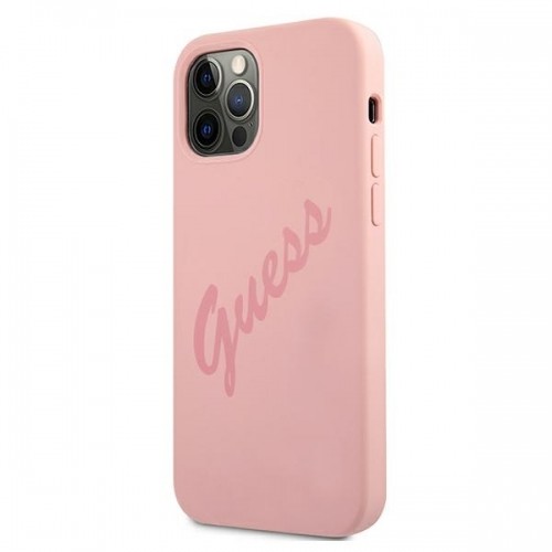 Guess GUHCP12LLSVSPI iPhone 12 Pro Max 6,7" różowy|pink hardcase Script Vintage image 2