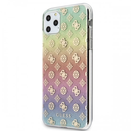 Guess GUHCN65PEOML iPhone 11 Pro Max multicolor hard case Iridescent 4G Peony image 2