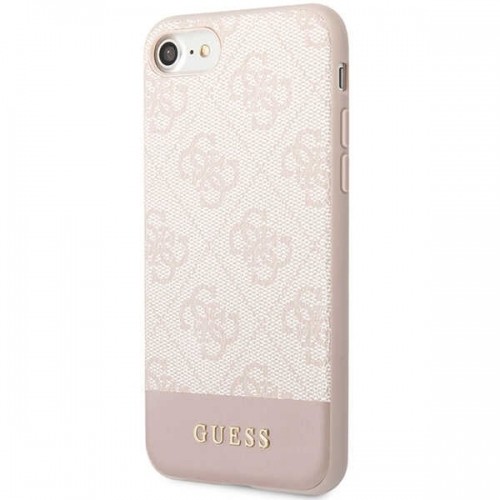 Guess GUHCI8G4GLPI iPhone 7|8|SE 2020 | SE 2022 różowy|pink hard case 4G Stripe Collection image 2