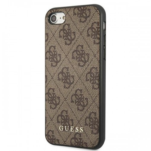 Guess GUHCI8G4GFBR iPhone SE 2022 | 2020 | 7 | 8 brązowy|brown hard case 4G Metal Gold Logo image 2