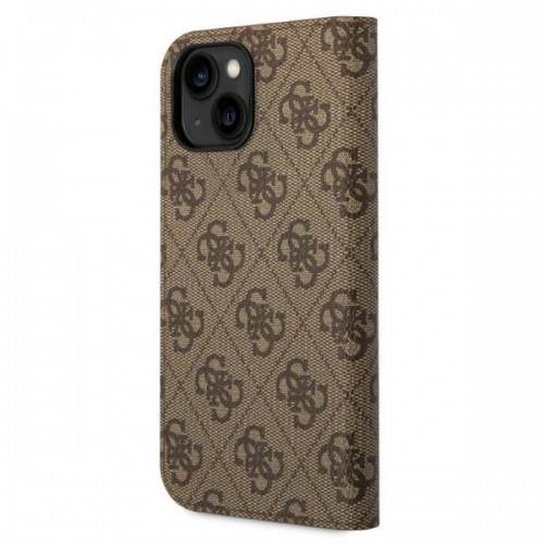 Guess GUBKP14MHG4SHW iPhone 14 Plus 6,7" brązowy|brown book 4G Vintage Gold Logo image 2
