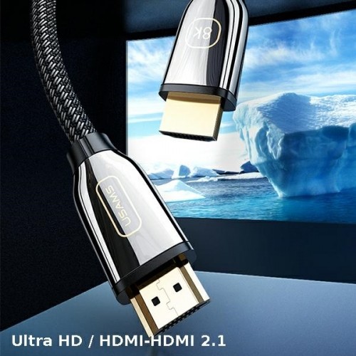 USAMS HDMI kabelis - HDMI 2.1 U67 5m 8K | melns Ultra HD SJ499HD01 (US-SJ498) image 2