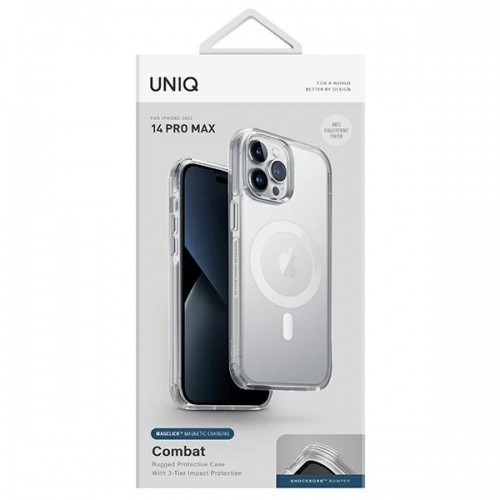 UNIQ etui Combat iPhone 14 Pro Max 6,7" Magclick Charging przeźroczysty|dove satin clear image 2