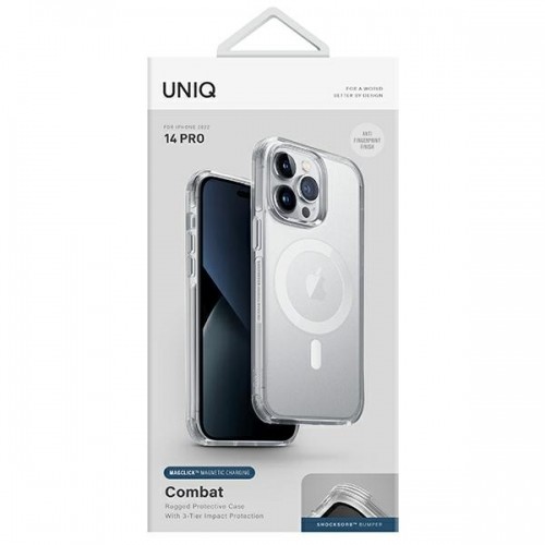 UNIQ etui Combat iPhone 14 Pro 6,1" Magclick Charging przeźroczysty|dove satin clear image 2