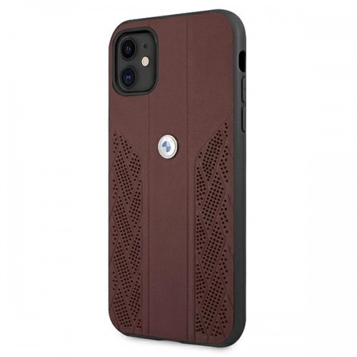 Original Case BMW Leather Curve Perforate Hardcase BMHCN61RSPPK for Iphone 11|Xr Red image 2