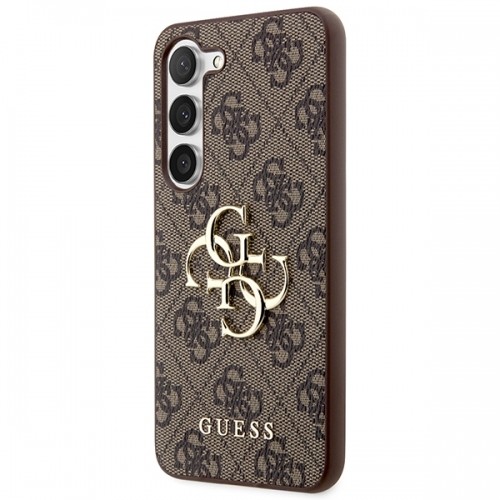 Guess PU 4G Metal Logo Case for Samsung Galaxy S23 Brown image 2