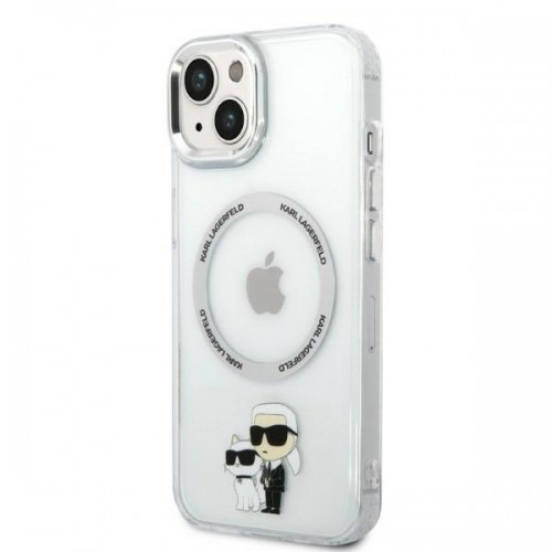 Karl Lagerfeld MagSafe Compatible Case IML Karl and Choupette NFT for iPhone 14 Plus Transparent image 2