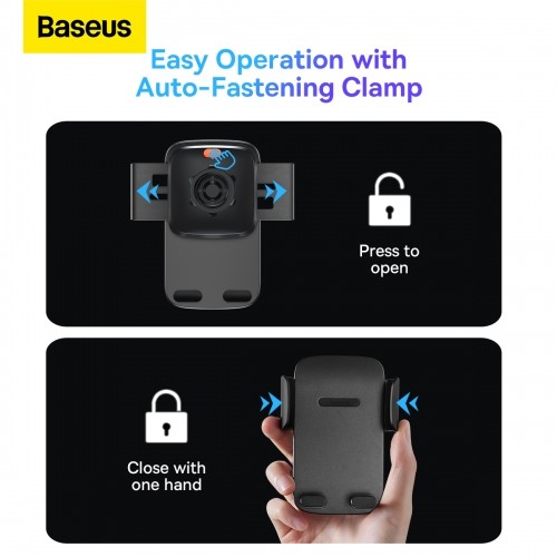 Baseus Easy Control Clamp Car Holder with suction cup (black) image 2