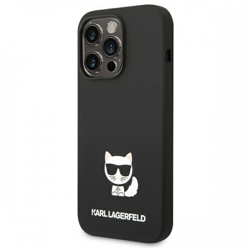 Karl Lagerfeld Liquid Silicone Choupette Case for iPhone 14 Pro Black image 2