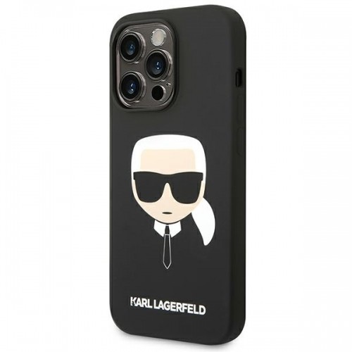 Karl Lagerfeld Liquid Silicone Karl Head Case for iPhone 14 Pro Max Black image 2
