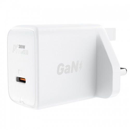 Acefast GaN wall charger (UK plug) USB Type C 30W, Power Delivery, PPS, Q3 3.0, AFC, FCP white (A24 UK white) image 2