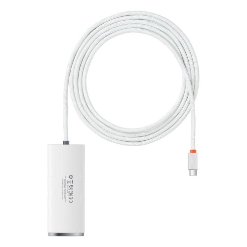 Baseus Lite Series Hub 4in1 USB-C to 4x USB 3.0 + USB-C, 2m (White) image 2