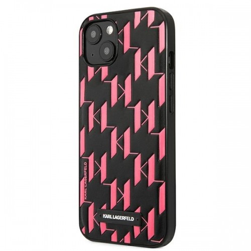 Karl Lagerfeld Monogram Plaque Case for iPhone 13 Pink image 2