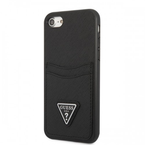 Guess Saffiano Double Card Case for iPhone 7|8|SE2020|SE2022 Black image 2