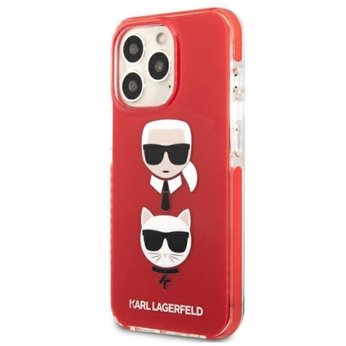 Karl Lagerfeld TPE Karl and Choupette Heads Case for iPhone 13 Pro Red image 2