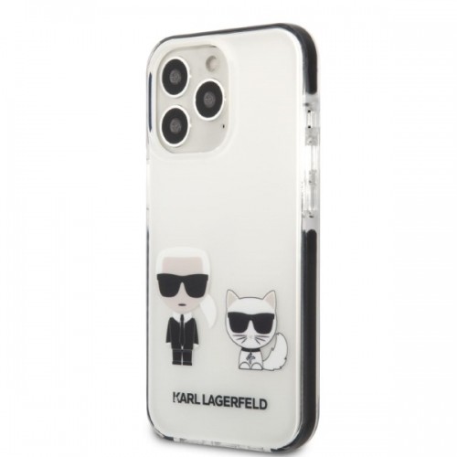 Karl Lagerfeld TPE Karl and Choupette Case for iPhone 13 Pro White image 2
