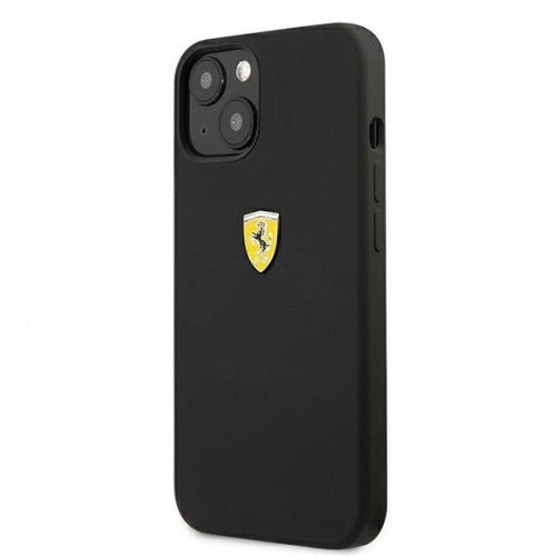 FESSIHCP13SBK Ferrari Liquid Silicone Metal Logo Case for iPhone 13 Mini Black image 2