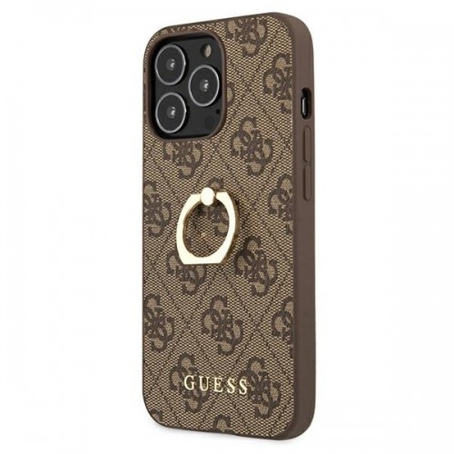 GUHCP13L4GMRBR Guess PU 4G Ring Case for iPhone 13 Pro Brown image 2