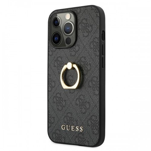 GUHCP13L4GMRGR Guess PU 4G Ring Case for iPhone 13 Pro Grey image 2