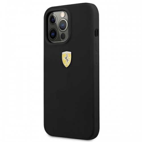FESSIHCP13XBK Ferrari Liquid Silicone Metal Logo Case for iPhone 13 Pro Max Black image 2