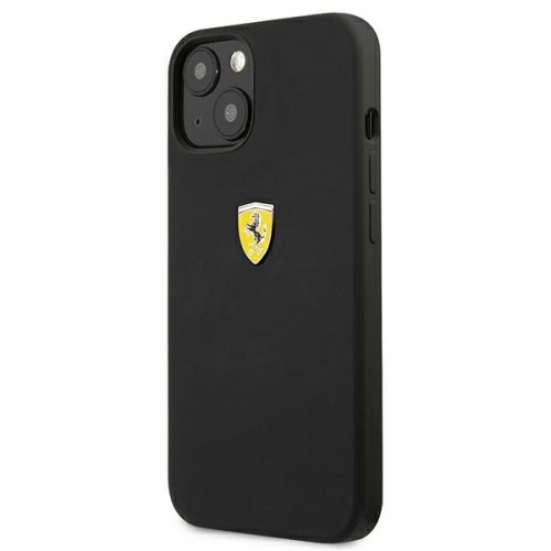 FESSIHCP13MBK Ferrari Liquid Silicone Metal Logo Case for iPhone 13 Black image 2